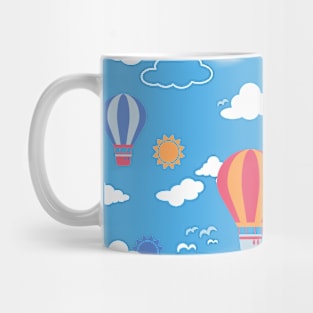 Hot Air Balloon in the Blue Sky Pattern Mug